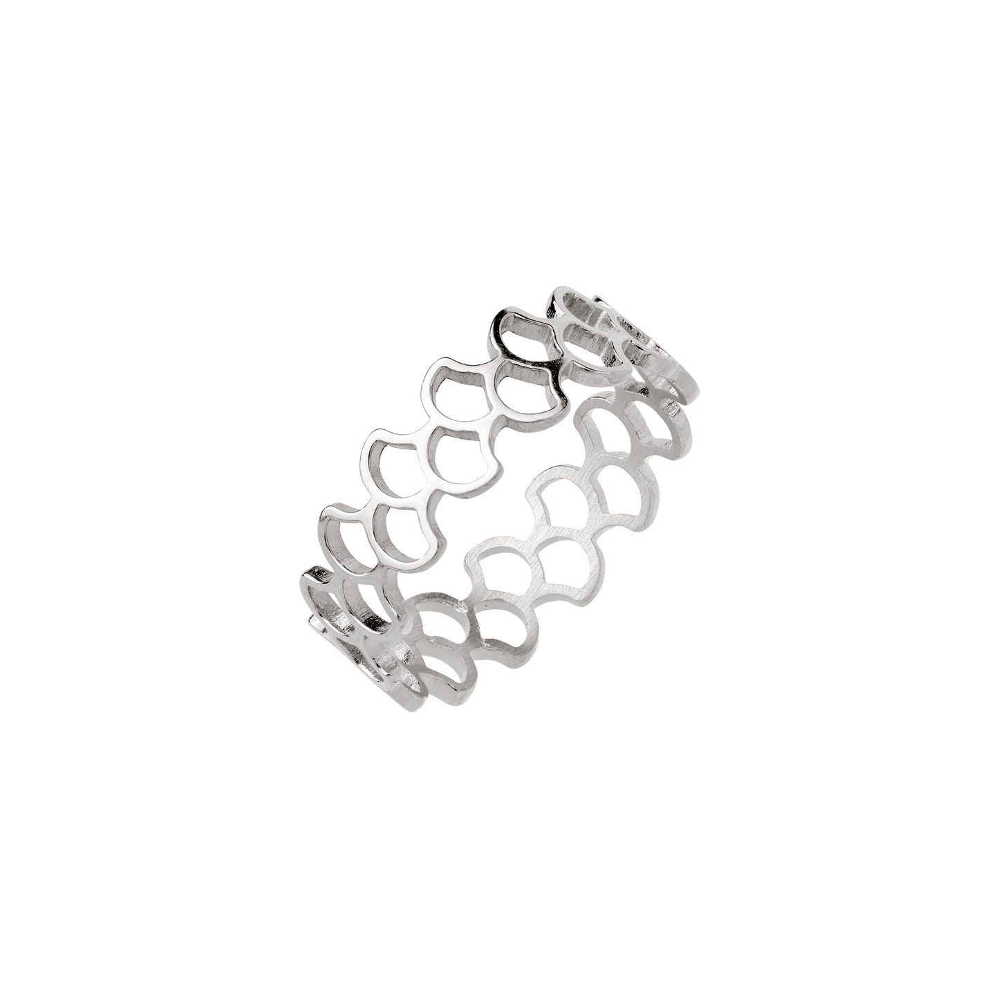 Fish Scale Ring Silber