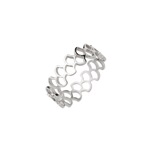 Fish Scale Ring Silber