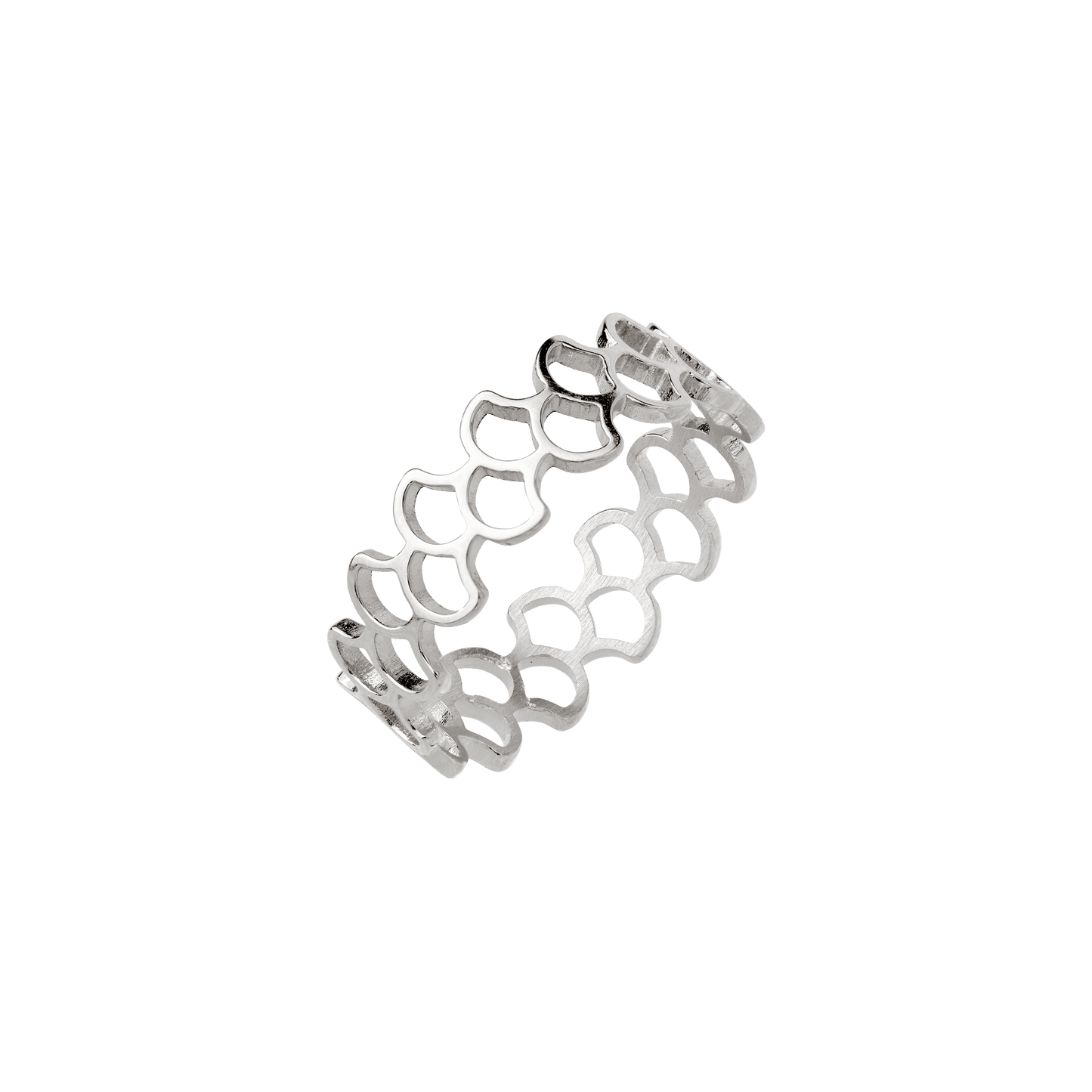 Fish Scale Ring Silber