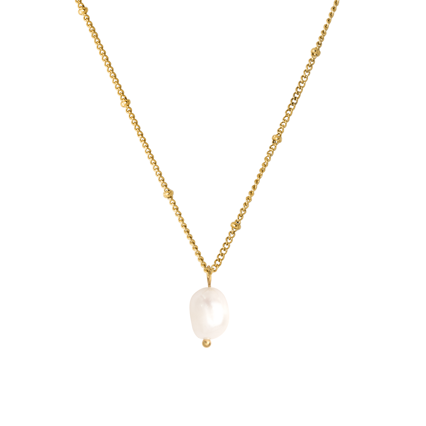 Mother Pearl Necklace Gold