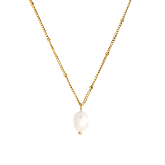 Mother Pearl Necklace Gold