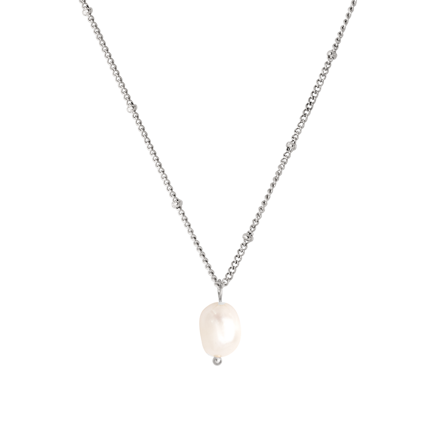 Mother Pearl Necklace Silber