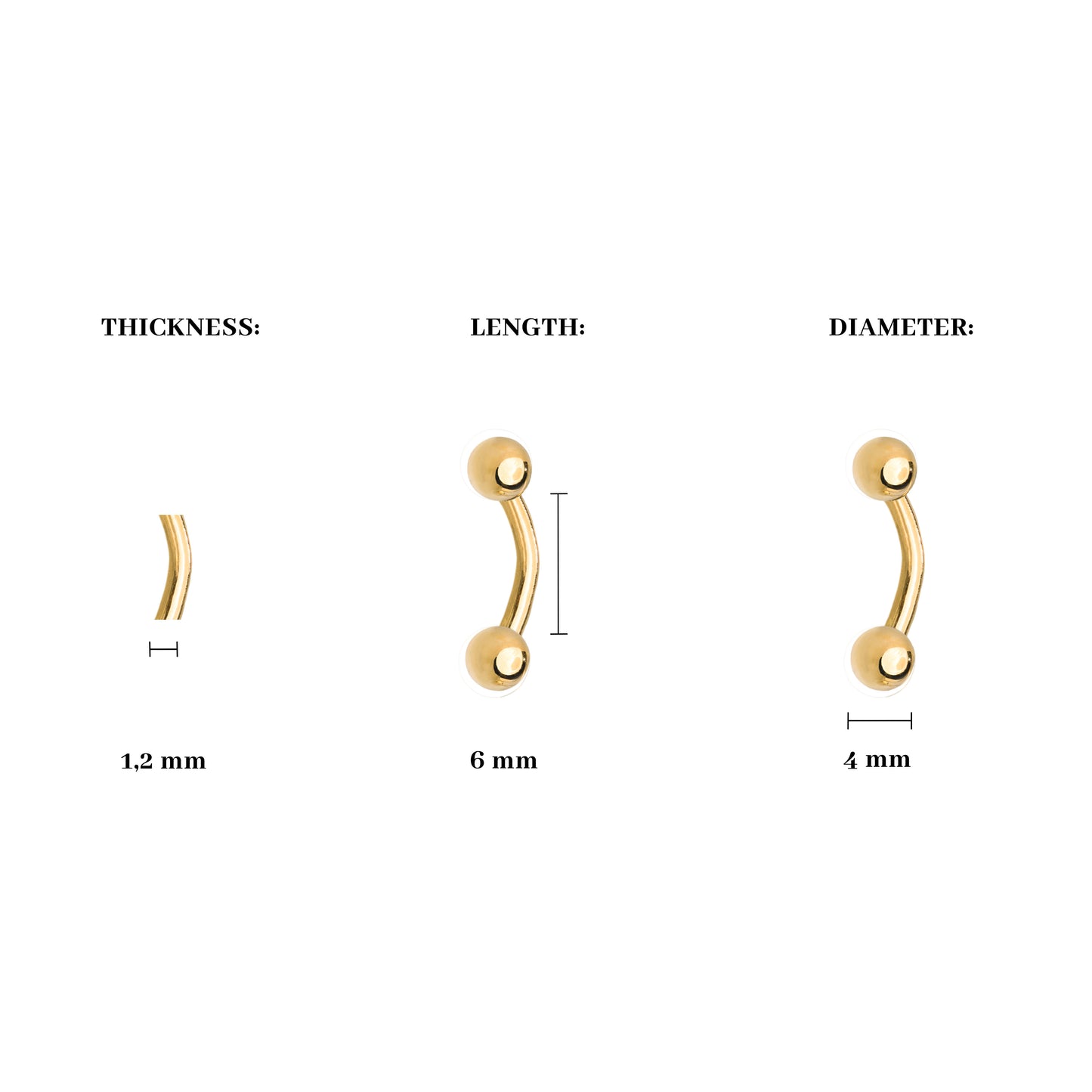 Basic Banana Ear Piercing Gold