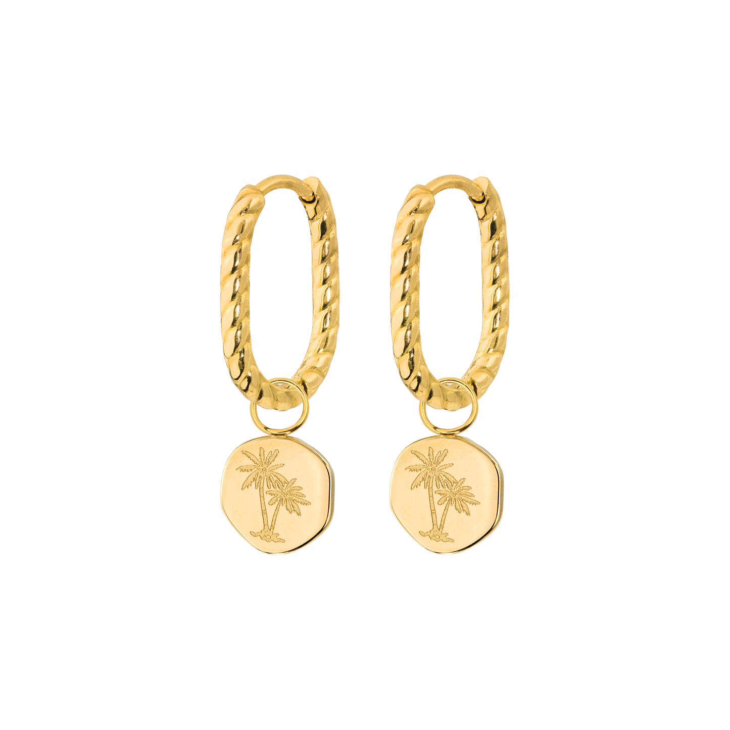Palmera Coin Oval Paloma Hoop Set Baby Gold
