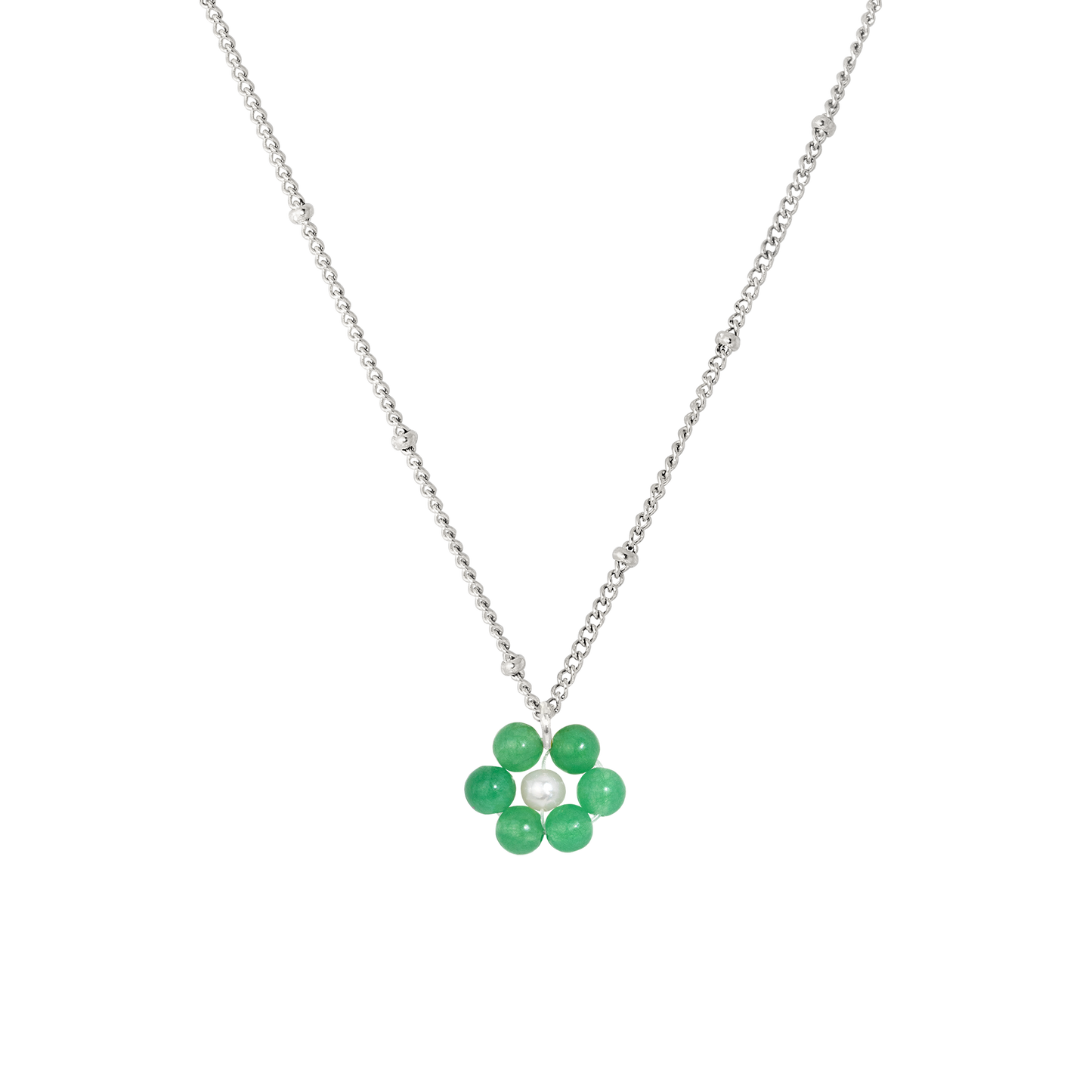 Pastel Flower Necklace Silber