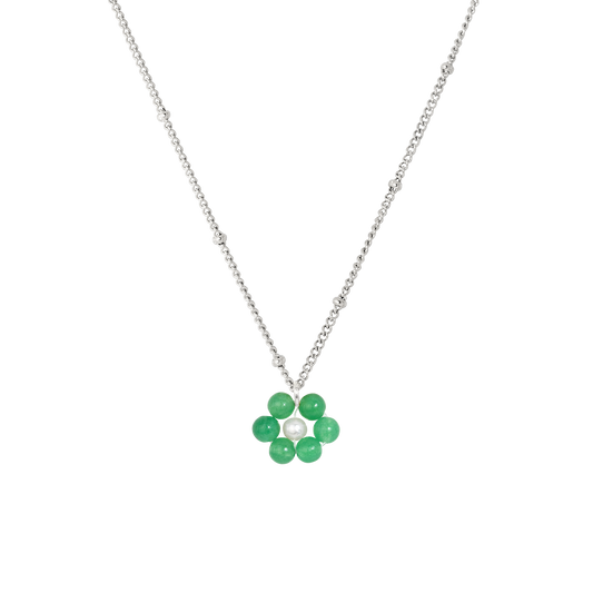 Pastel Flower Necklace Silber