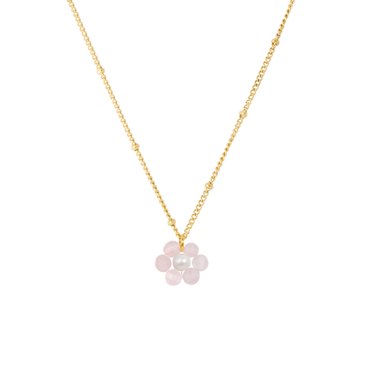 Rose Flower Necklace Gold
