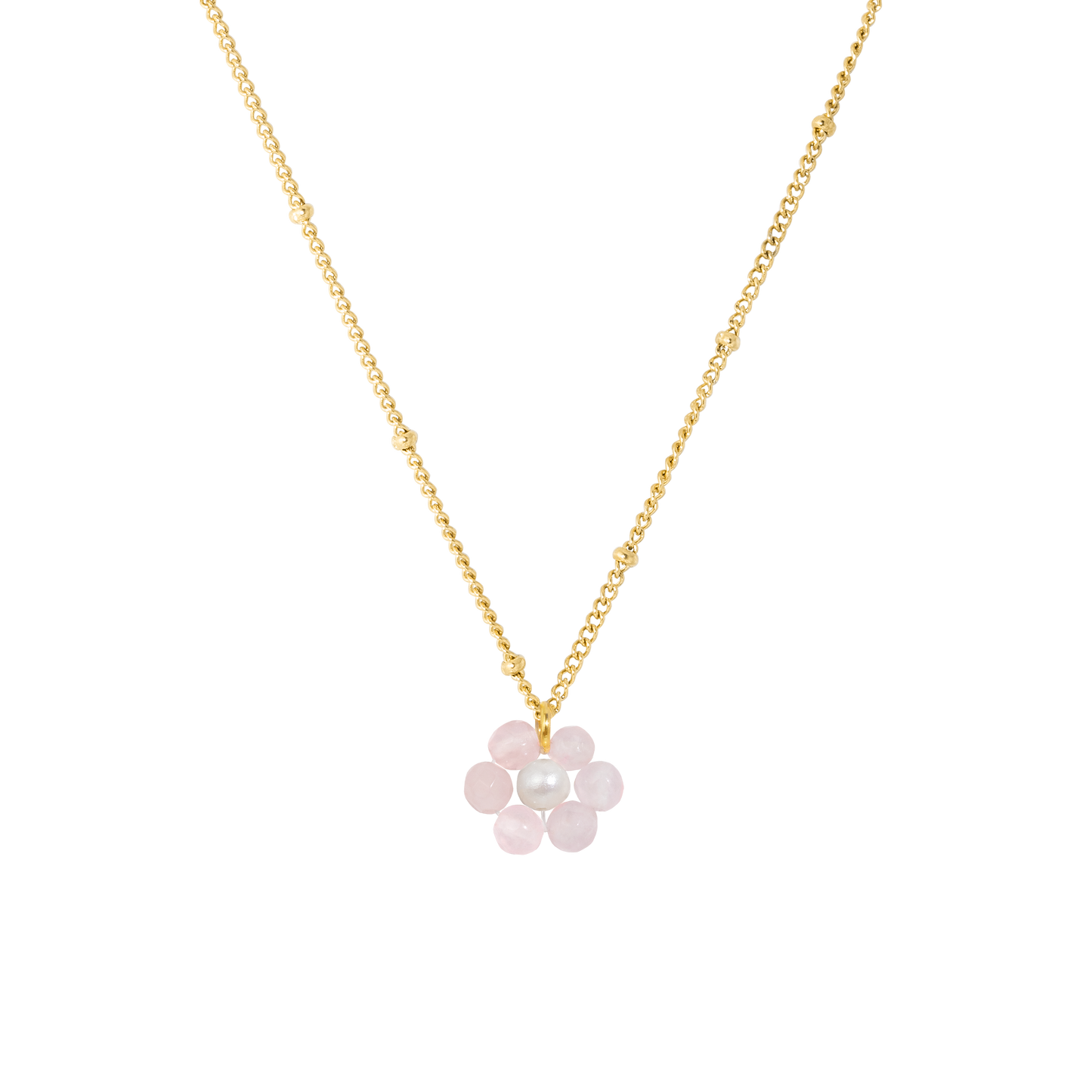 Rose Flower Necklace Gold