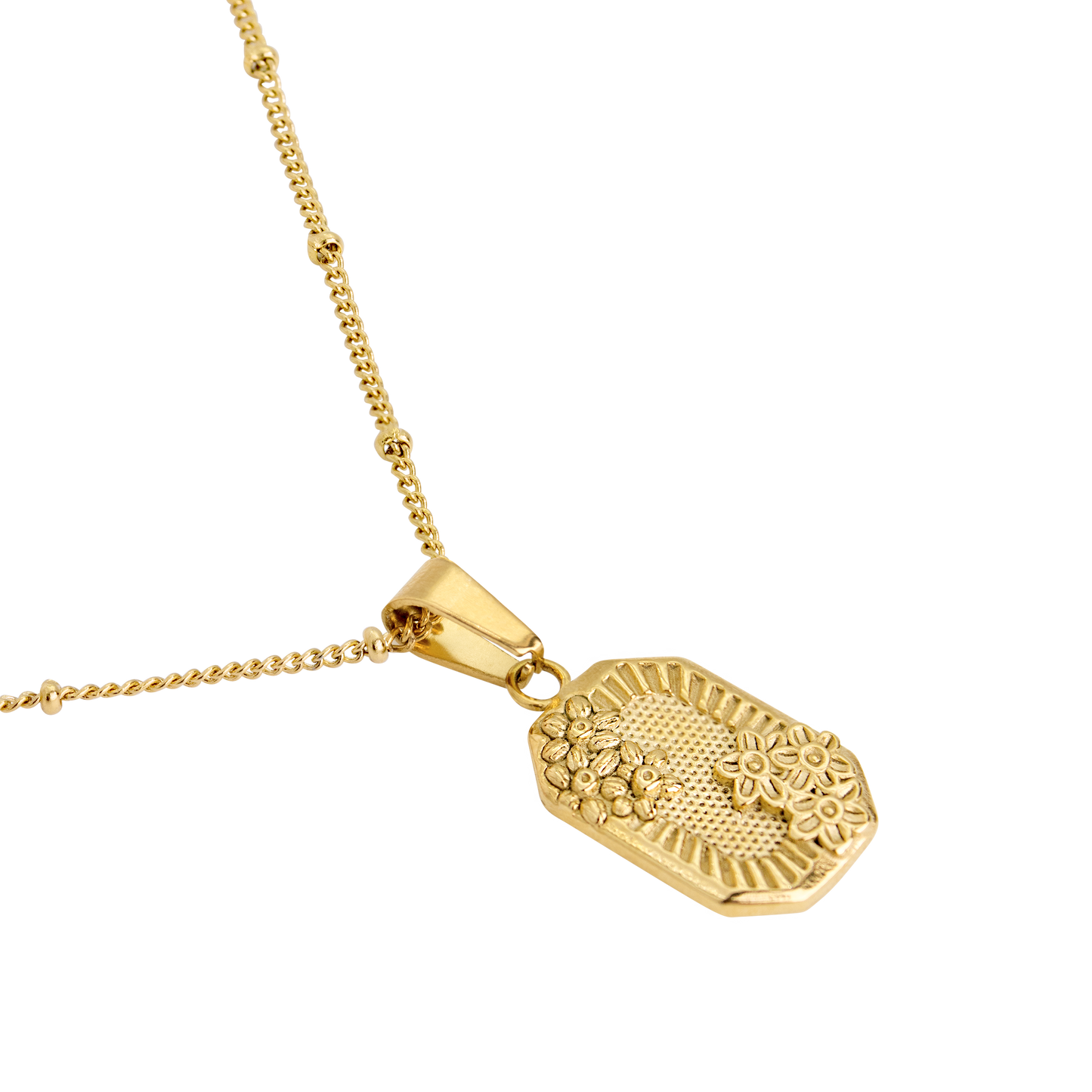 Vintage Flower Necklace Gold