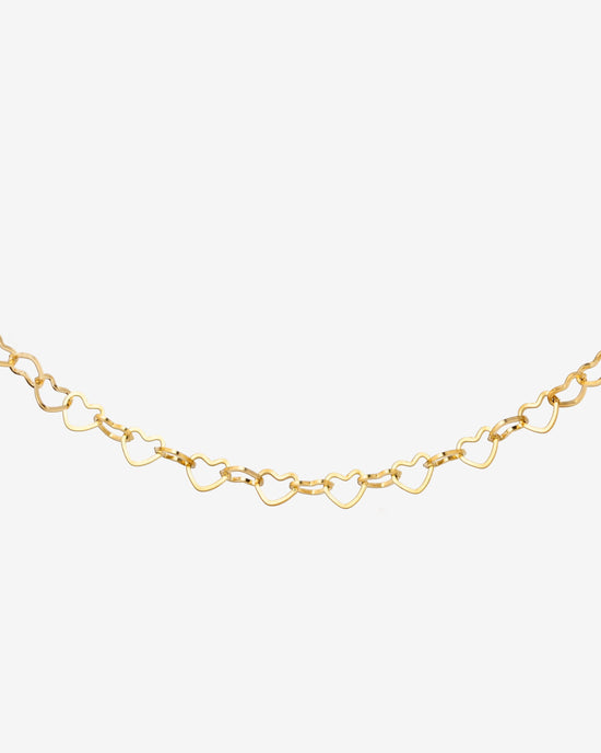 Heart after Heart Necklace Gold