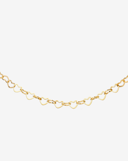 Heart after Heart Necklace Gold