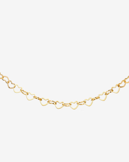 Heart after Heart Necklace Gold