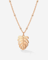 Monstera Leaf Necklace Roségold