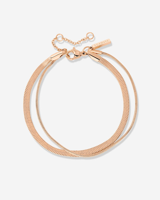 Snake Chain Double Bracelet Roségold