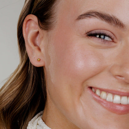 Delicate Bead Studs Gold