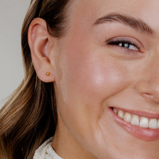 Delicate Bead Studs Gold