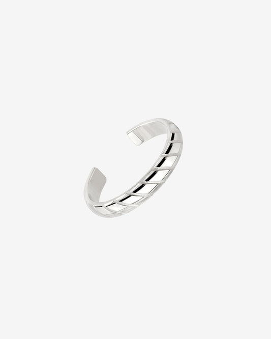Flat Stripe Toe Ring Silber