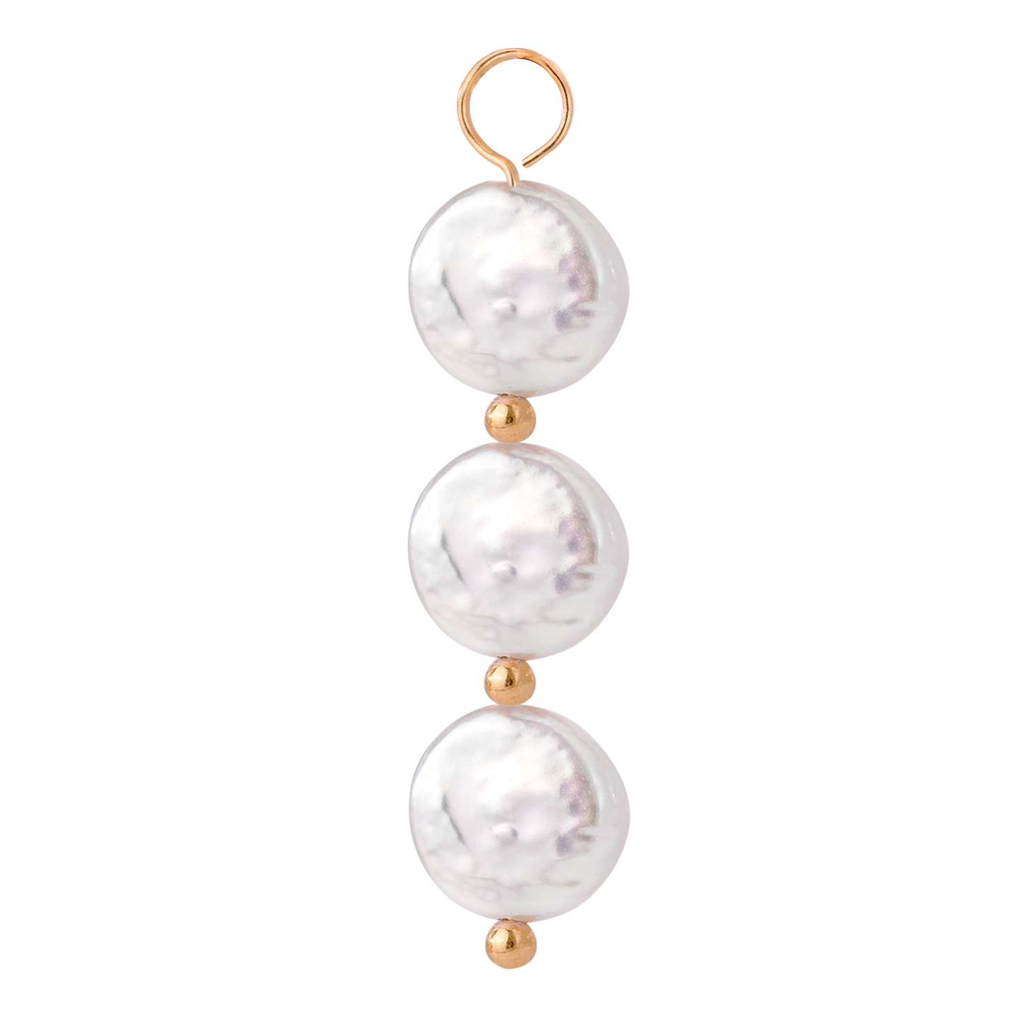 Triple Disc Pearl Oval Hoop Set Baby Roségold