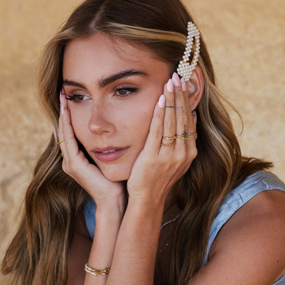 Pearly Hairclip Rectangle