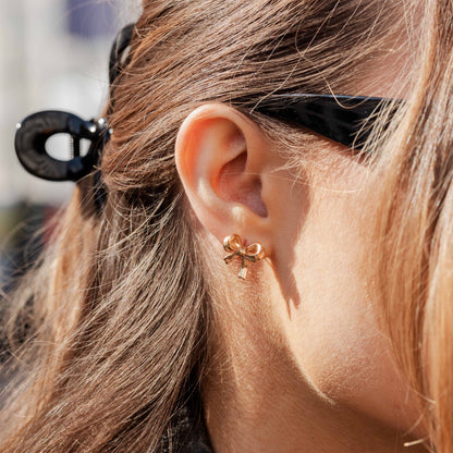 Pretty Ribbon Studs Roségold