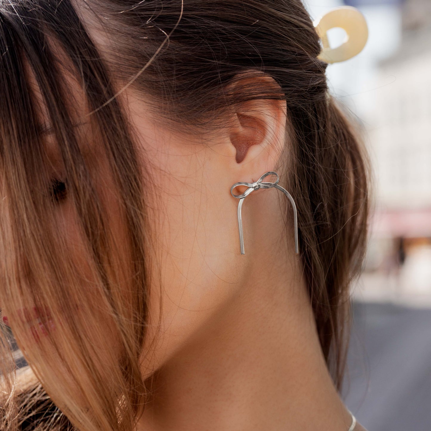 Sweet Bow Earrings Silber