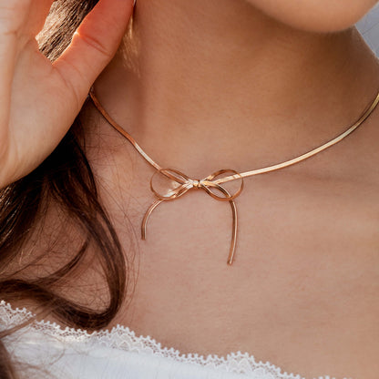 Sweet Bow Necklace Roségold