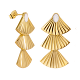 Triple Fan Studs Gold