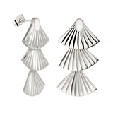 Triple Fan Studs Silber