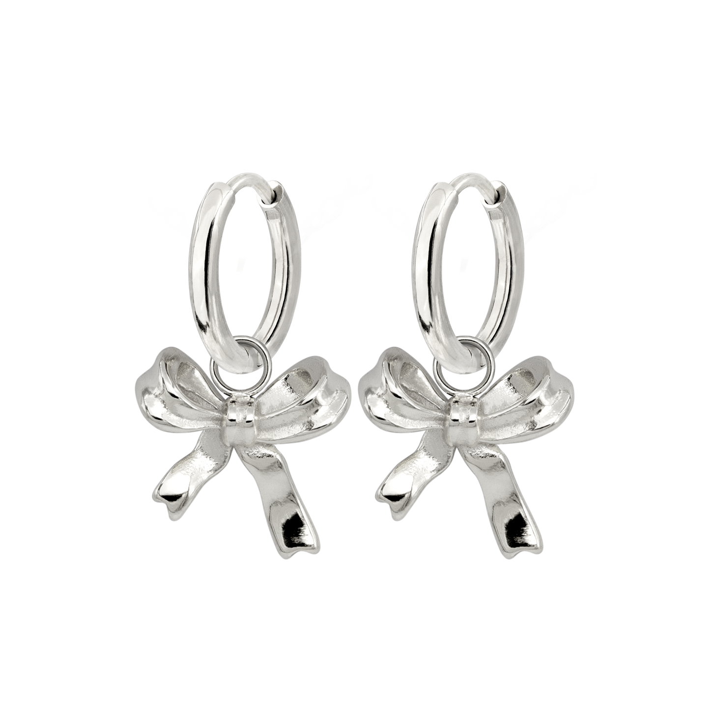 Pretty Ribbon Hoop Set Small Silber