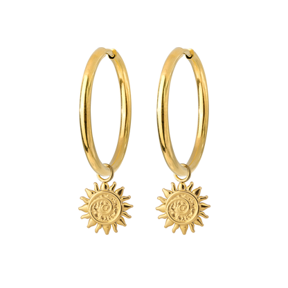 Sunny Swirl Hoop Set Large Gold