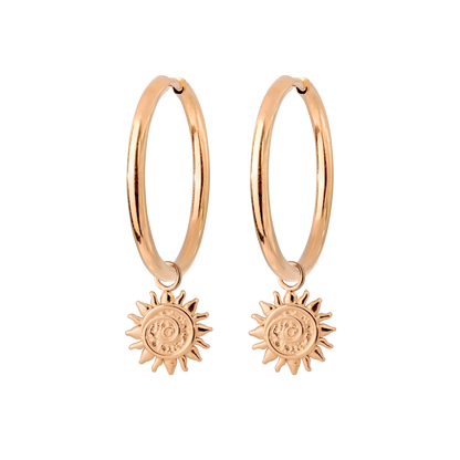 Sunny Swirl Hoop Set Large Roségold