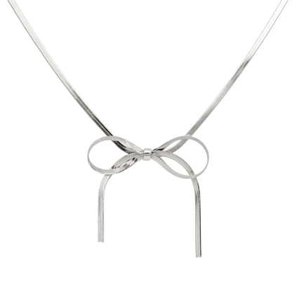Sweet Bow Necklace Silber