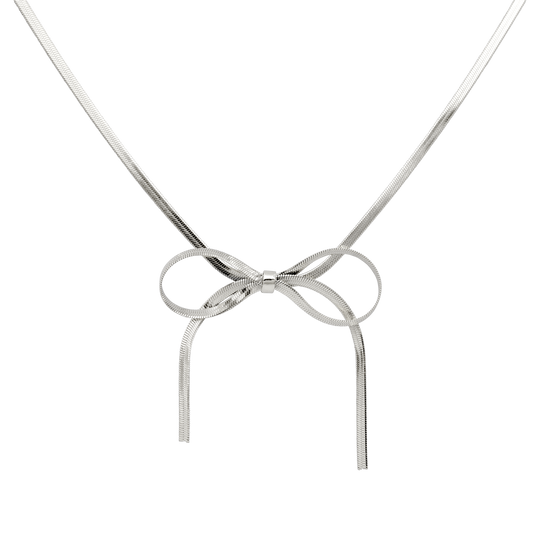 Sweet Bow Necklace Silber