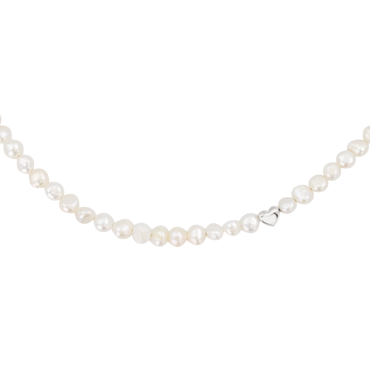Retro Love Pearl Necklace Silber