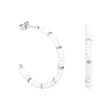 Puka Shell Hoop Studs Silber