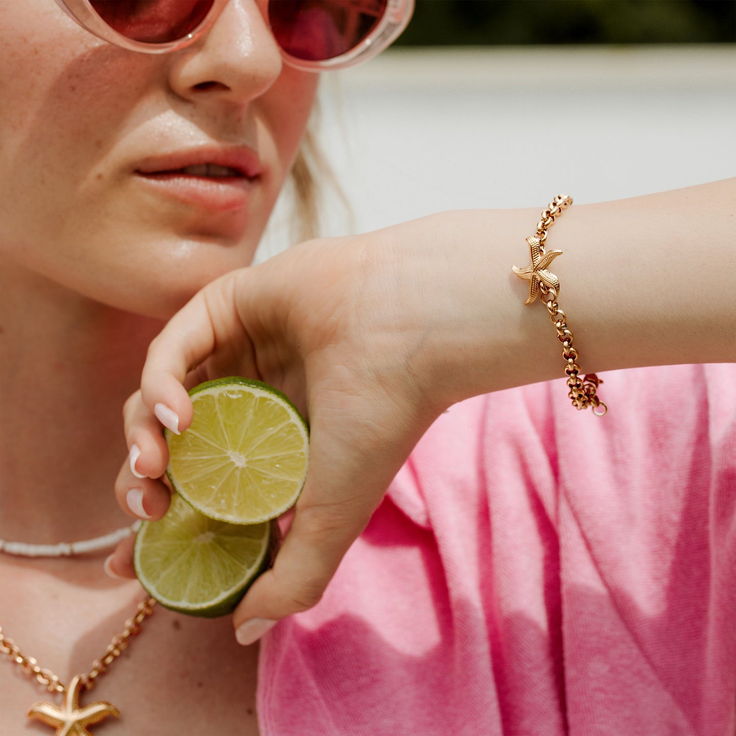 Chunky Starfish Bracelet Roségold
