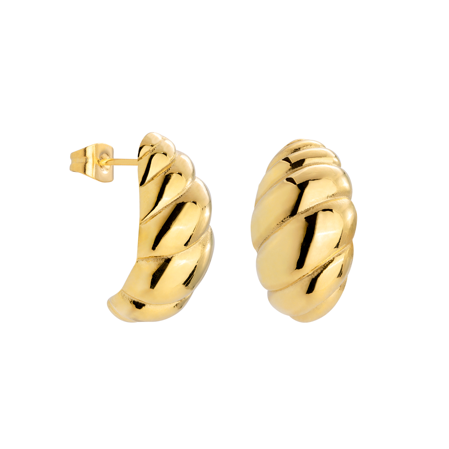 Bold Croissant Studs Gold