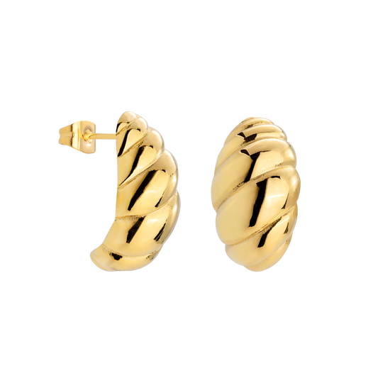 Bold Croissant Studs Gold