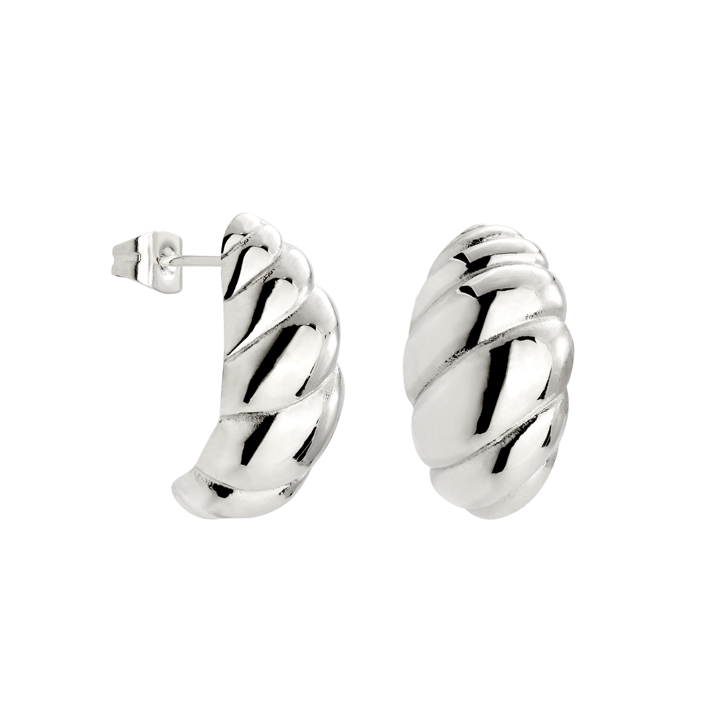 Bold Croissant Studs Silber