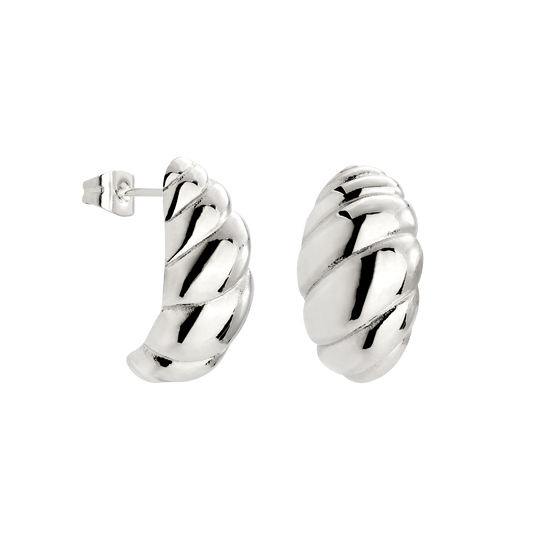 Bold Croissant Studs Silber