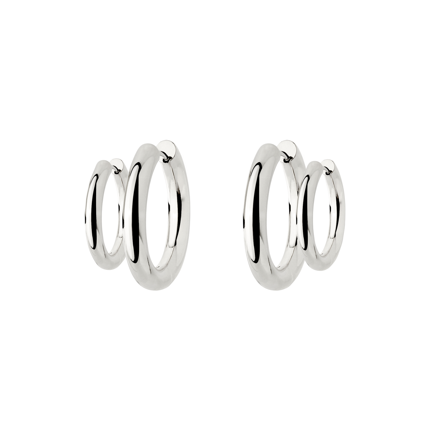 Chunky Lover Hoop Bundle Small Silber