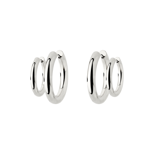 Chunky Lover Hoop Bundle Small Silber