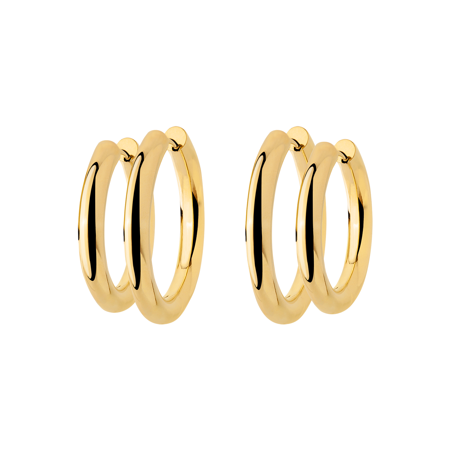 Chunky Lover Hoop Bundle Medium Gold