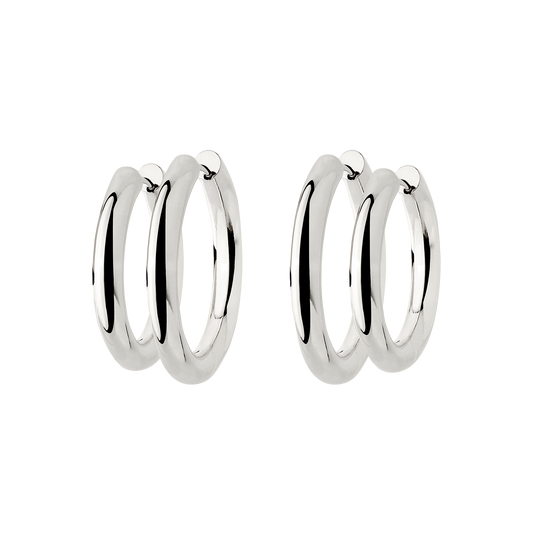 Chunky Lover Hoop Bundle Medium Silber