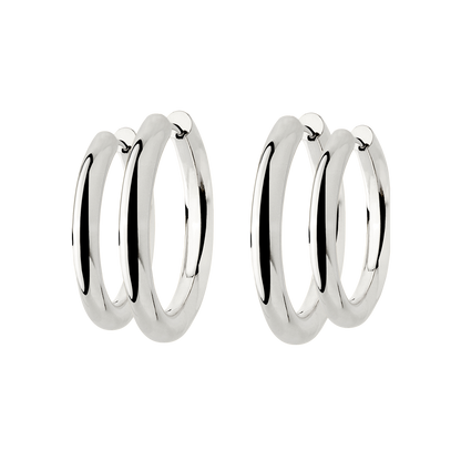 Chunky Lover Hoop Bundle Large Silber