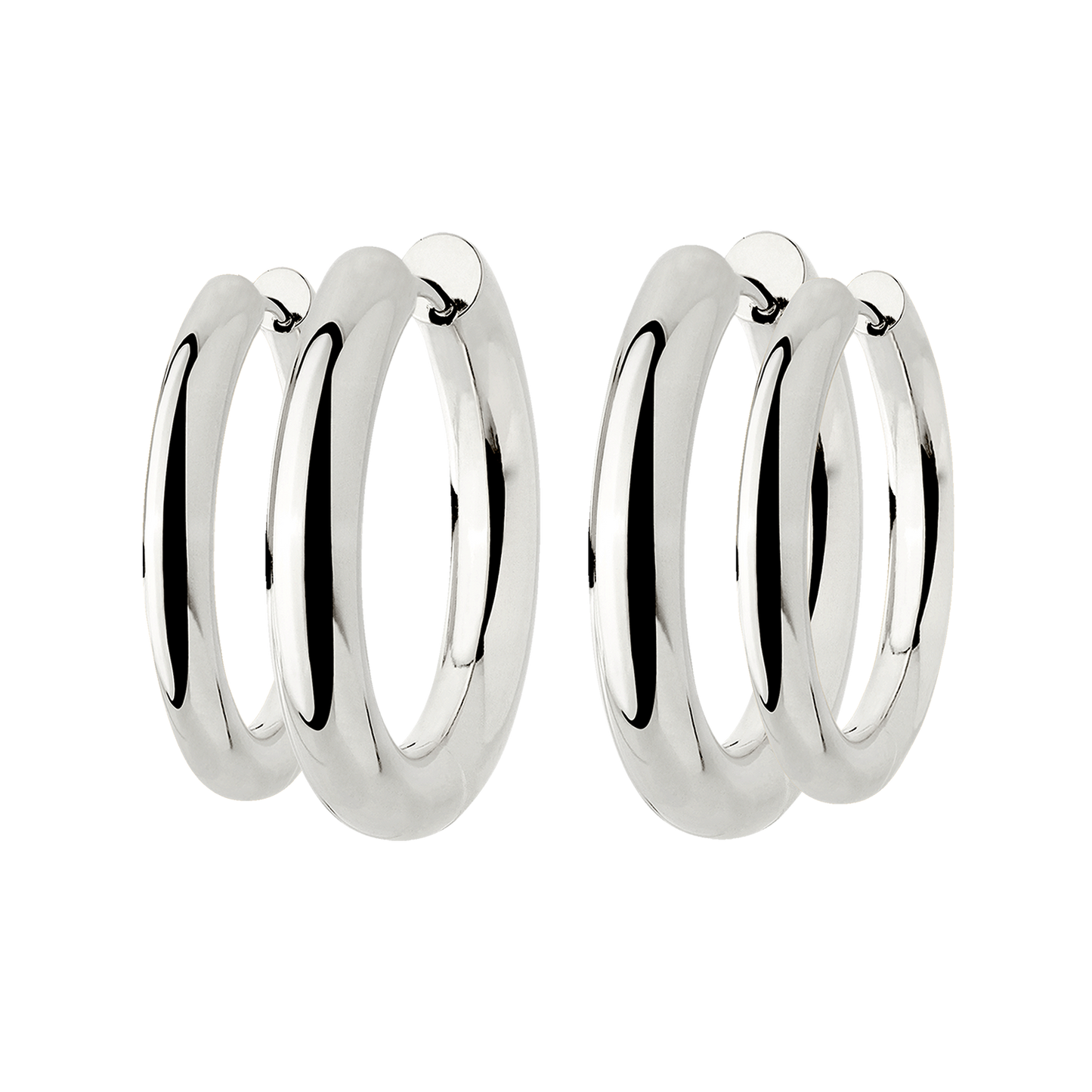Chunky Lover Hoop Bundle Maxi Silber