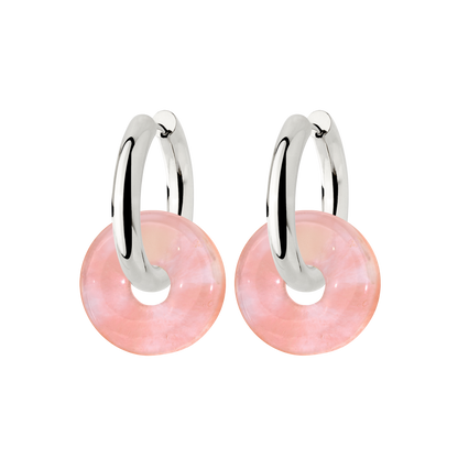 Chunky Peachy Donut Hoop Set Medium Silber