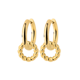 Chunky Twisted Donut Hoop Set Medium Gold