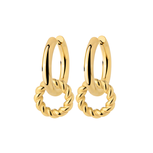 Chunky Twisted Donut Hoop Set Medium Gold