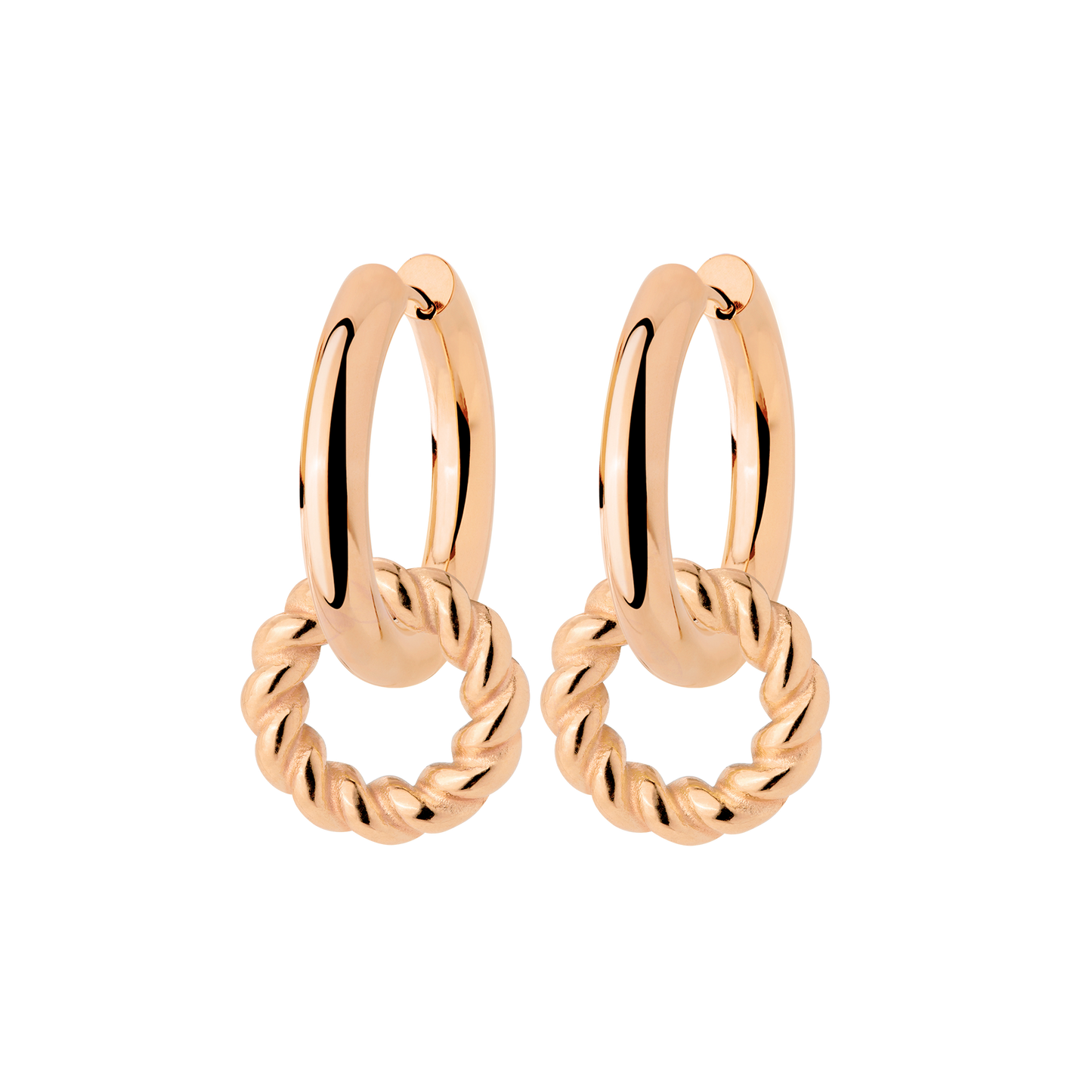 Chunky Twisted Donut Hoop Set Medium Roségold